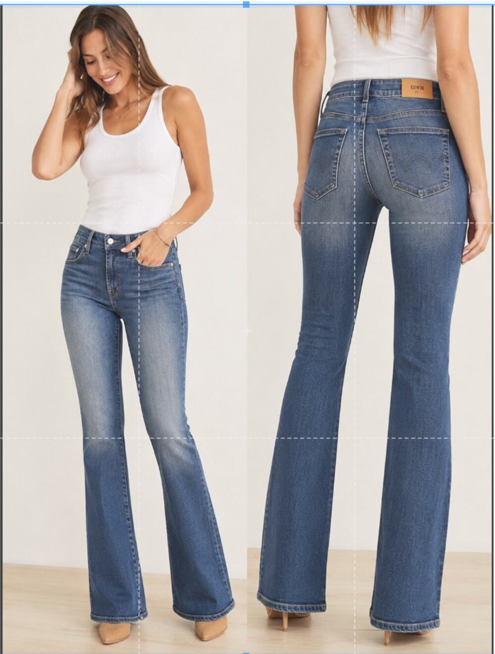 NWT EDWIN USA Lark Mid Rise Bootcut Jeans Flashback Size 25